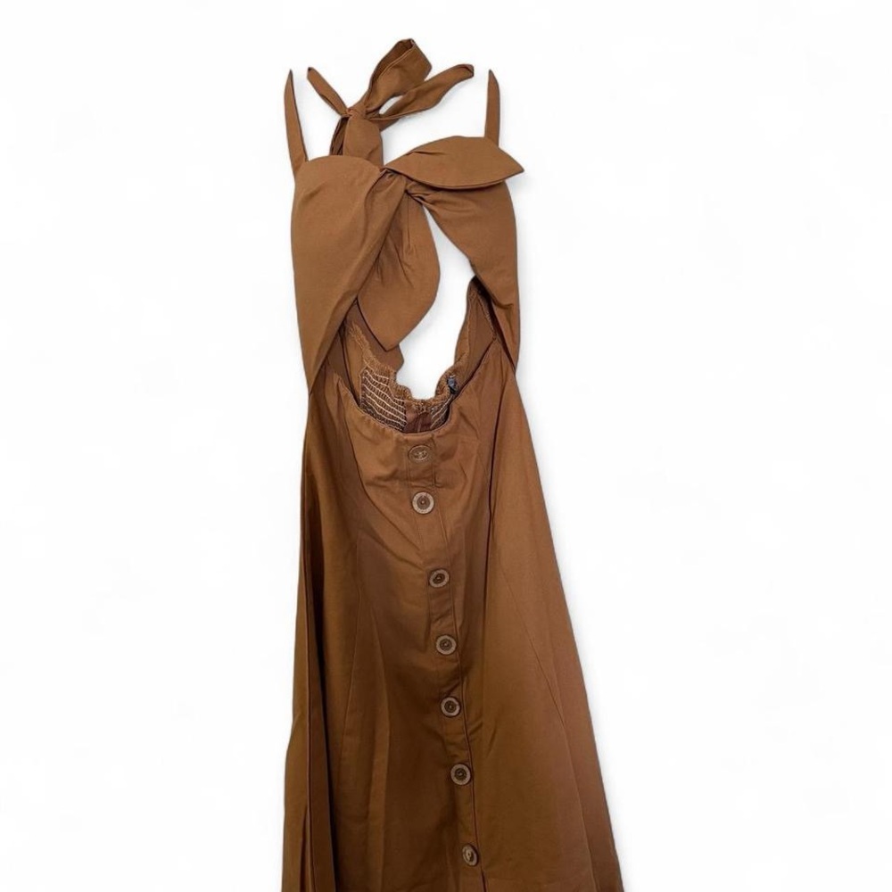 New Valentine Elegant Brown Button-Down Dress